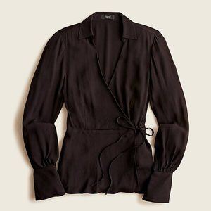 JCrew Drapey Crepe Wrap Top, Black (16) NWT - NEW PICS